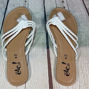 Rue21 Flip Flips Sandals Womens 7/8 Brown White NWT